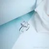 女性の925スターリングシルバーの結婚指輪Pandoraスタイルの涙ドロップCZダイヤモンドリングリングレディースギフト