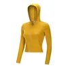Sportkläder Kvinnorsjacka Slim Tight Elastic Snabbtorkande Yoga Hoodies Running Top Long Sleeve Fitness Zipper Coat