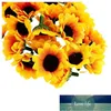 100 Pcs Artificial Sunflower Little Daisy Gerbera Flower Heads for Wedding Party Decor (Yellow&Coffee)1