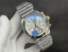 TF Mens Mechanical Chronograph Watch med 7750 Automatisk lindningsrörelse Double Sapphire Crystal Glass Ratchet Bezel 904 Steel Case Strap