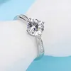 Gorgeous 925 Silver Ring Heart Shape Hollowed Out Moissanite Engagement Anniversary