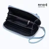 Wallets Women's Wallet Wrist Strap Female 2021 Rfid Purse Ladies Genuine Leather Designer Clutches Portfel Damski Passport Ba284G