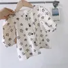 Enfant en bas âge bébé coton imprimé manches courtes Blouse été nouveau Style fille belle cerise imprimer vêtements manches bouffantes chemise 210413