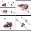 Plugs Tunnels Drop Delivery 2021 Búho Industrial Barbell Piercing Cartílago Acero inoxidable 14G 38Mm Tragus Pendiente Sexy Body Jewelry Hombres Wo