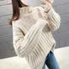 Automne hiver épais Style coréen col roulé pull tricoté femmes à manches longues pull pull femme tricots 210421