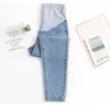 Wiosenne letnie dżinsy dżinsy proste dżinsy z wysokim talią Pants Harem dla kobiet w ciąży luźne spodnie ciążowe Bottoms5597670