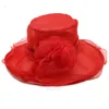 Bruid Women Church Sun Hat brim cap trouwjurk thee feest bloemen strand kerk hoeden