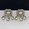 Brincos de cristal de carta designer Lucury G joias femininas brincos de pedra preciosa de alta qualidade para mulheres homens homens brinco de argola D2110222HL