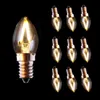 Żarówki Vintage C7 LED Żarówka E14 Podstawa E12 płomień Filamn Candle 2200K 1W Retro Mini Candelabr Lampy Dekoracji Żyrandol Light