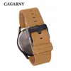 Водонепроницаемый бренд Cagarny Date Мужские Часы Мода Бизнес Кожаный Ремешок Кварцевые Часы Роскошные Японские Движения Мужской Белл ReLog