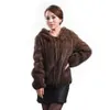 manteau de fourrure de vison haut à manches longues pour femmes mode all-match veste en tricot de vison manteau de fourrure tricoté en vison 210816