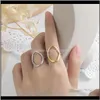 Band Drop Delivery 2021 Hiphop/Rock Metal Geometry Ellipse Punk Rings Opening Index Finger Accessories Hollow Joint Tail Ring For Women Jewel