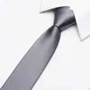 Märke 6cm Skinny Luxury Silver Tie För Män Bröllop Business Fashion Dress Suit Silk Polyester Slips med presentförpackning