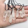 Onregelmatige DIY Natuurlijke originele witte kristallen stenen hanger kettingen voor vrouwen Mannen Mode-energie-sieraden met touwketting