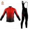 Hombre Raudax Pro Team Cycling Jersey 2021 Зимняя флисовая одежда MTB с длинным рукавом Bib Pant Set1