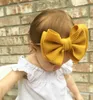 INS 16 Colors Cute Big Bow Hairband Baby Girls Toddler Kids Elastic Headband Knotted Turban Head Wraps Bow-knot Hair Accessories DWAW7057