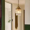 Американская ретро -кристалл Droplight French Creative Lamp Личность входит в ресторанный свет роскошный дом T -подвесной лампы