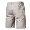 2021 Summer Shorts Mens Cotton Knee Length Solid Beach Short Pant Vintage Casual Men Fashion Masculina