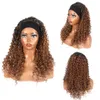 Kinky Headband Headband perucas Yaki reta peruca de cabelo sintético wigeless perucas para mulheres negras Máquina feita perucas16-28 polegadas
