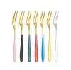 Fruit Fork Stainless Steel Pastry Toothpick Multiple Use Snack Cake Dessert Forks Cafeteria Home Flatware Party Utensils