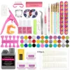 Prego Acrílico Kit Pro Pó Glitter Full Manicure Set para Nail Art Decoração Líquida Dicas de Cristal Dicas Ferramentas para Manicure 210417