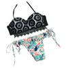 Sexy Bikini Badmode Dames Lady Solid Color Print Bikini Set gevoerde push-up badpak badpak Biquini 210722