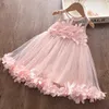 Bärenführer Nette Mädchen Kleid Sommer Mädchen Kleidung Bogen Prinzessin Kleid Kinder Sommer Kleidung Baby Mädchen Kleid Casual Wear 210708