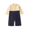 Melario spädbarns killar kläder vår sommar långärmad baby jumpsuit japansk stil tryck blommig tryckta kimono rompers 210412