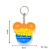 Fidget Toys Keychain Push Key Chain Rainbow Unicorn Dinosaur Werewolf Bubble Decompression Toy Anti Stress Bubbles Board Keyring H81YVMY