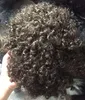 15mm Afro Curl 1B Full PU Toupee Mens Wig Indian Virgin Human Hair Erble för Black Men Express Leverans