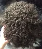 15mm Afro Curl 1B Volledige PU Toupe Mens Pruik Indian Virgin Menselijk Haarvervanging voor Black Men Express Levering