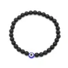 Bracciale occhi diabolici turchi Perline di pietra naturale nera Braslet da uomo in ossidiana per donna Uomo Accessori per gioielli a mano da yoga