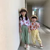 Enfant en bas âge été mince pantalon lâche Style garçons et filles coréen décontracté maison enfants enfants bas blanc rose 210619