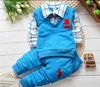赤ちゃん男の子服セット春秋生まれたばかりの幼児の赤ちゃんカジュアルなパーカー+ Tシャツ+パンツ3本のトラックスーツDOR BEBE BOYS G1023