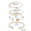 Vier-teiliges Armband Set mit dünnen Kettenblättern Alex Reben Halbmond Full Moon Form Girls Hand Ornament Q0622