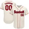 Baseball Baseball Jersey Custom Cream Red-Navy-2