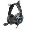 OnIkuma K9 Pink Gaming Hoofdtelefoon RGB Headset voor Girl PC Gamer Compatibel met Computers Mac One PS4-schakelaar en mobiele apparaten 3.5mm Jack