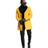 Veralove Scialle giallo Risvolto Smoking da sposo con un bottone Abito da ballo per uomo Set Cappotto invernale da uomo su misura (giacca + pantaloni)