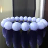 MG1130 pulsera de cuentas de calcedonia de ágata de encaje azul de 12 MM genuina de alto grado para HOMBRES o MUJERES El mejor regalo para él