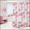 Curtains Aessories Bath Home & Gardencherry Round Flowers Shower Curtain Set With 12 Hooks White Bathroom Decoration Drop Delivery 2021 Vwxu