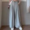 Joggers grigio Minglibili Donne estive pantaloni della moda coreana in alto colore a colori solidi pantaloni casual sciolti 210925