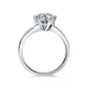 Сплошной платина PT950 1CT Round Brilliant Diamond Обручальное кольцо D Цвет VVS1 Лучший подарок для нее