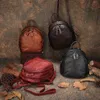 السفر في الهواء الطلق حقيبة جلد طبيعي المرأة حقيبة الكتف حقائب اليد اليدوية جلدية حقيبة الإناث مزدوجة سستة الظهر q0528