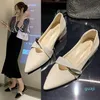 Dress Shoes Mules Women Slides Square Heels Outdoor Pumps And For Ladies Zapatillas Mujer Casa Pointed Toe Beach Sapato Feminino