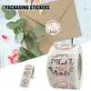 Gift Wrap 500 Sheets / Roll Round Thank You Labels Packaging Sticker voor Candy Bag Box Verpakking Kerst Party Bruiloft Fu