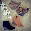 Botines puntiagudos de invierno para mujer, botines de leopardo, calzado con cordones, plataforma, tacones altos, cuñas, zapatos para mujer, Bota femenina X0424