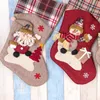 3 styles grand bas de Noël moelleux décor ornement décorations de fête bas de Noël chaussettes de bonbons sacs cadeaux de Noël sac WLL954