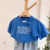 Boys short sleeve T-shirt Korean version summer baby cotton comfortable casual splicing fashion clothes 210515