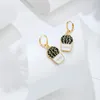 Dangle Lustre Mode Géométrique Plante Boucles D'oreilles Femme Bijoux Boho Rétro Coloré Mignon Cactus Chute D'huile Alliage Pour Wo8190895