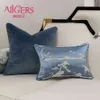 Avigers Blue White Cushion Covers Trees Tassels Patchwork Chinese Style Pillow Case for Sofa Car Bedroom Living Room 210401